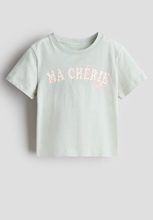 H&M - Printed t-shirt - light green/ma ch?rie