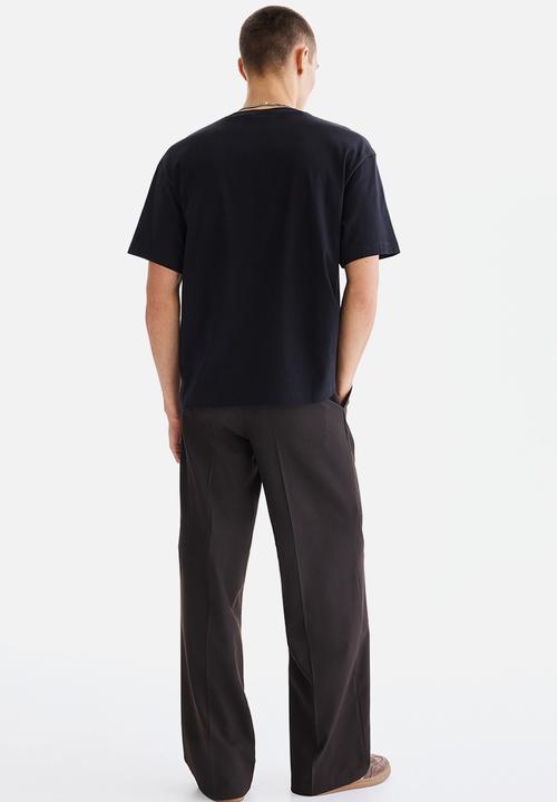 H&M - Relaxed fit printed t-shirt - black/trust yourself
