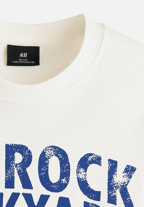 H&M - Relaxed fit printed t-shirt - white/red rock