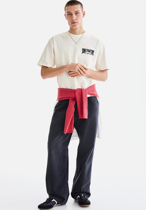 H&M - Loose fit printed t-shirt - white/soho champions
