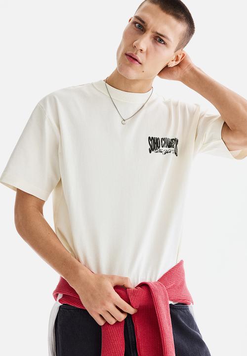H&M - Loose fit printed t-shirt - white/soho champions