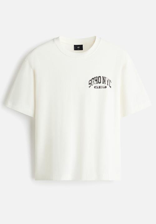 H&M - Loose fit printed t-shirt - white/soho nyc