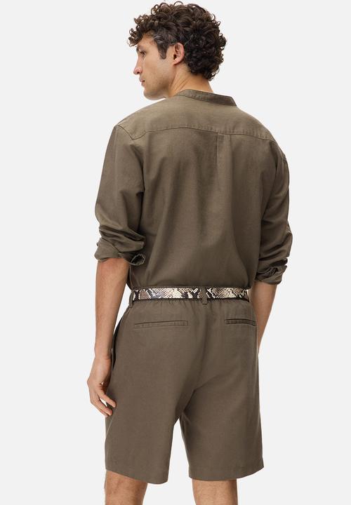 H&M - Relaxed fit linen-blend shorts - brown