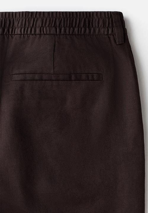 H&M - Relaxed fit linen-blend shorts - dark brown