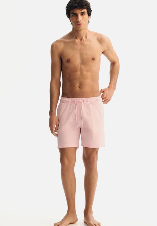 H&M - Seersucker swim shorts - pink/striped