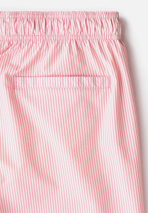 H&M - Seersucker swim shorts - pink/striped