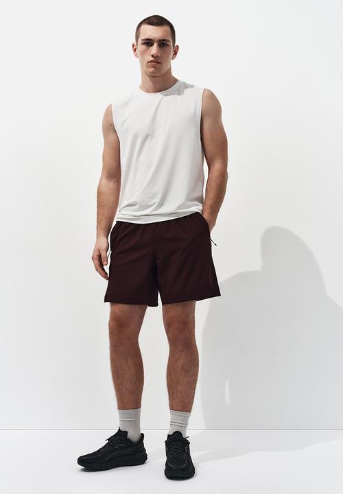 H&M - Sports shorts with drymove? - chocolate plum