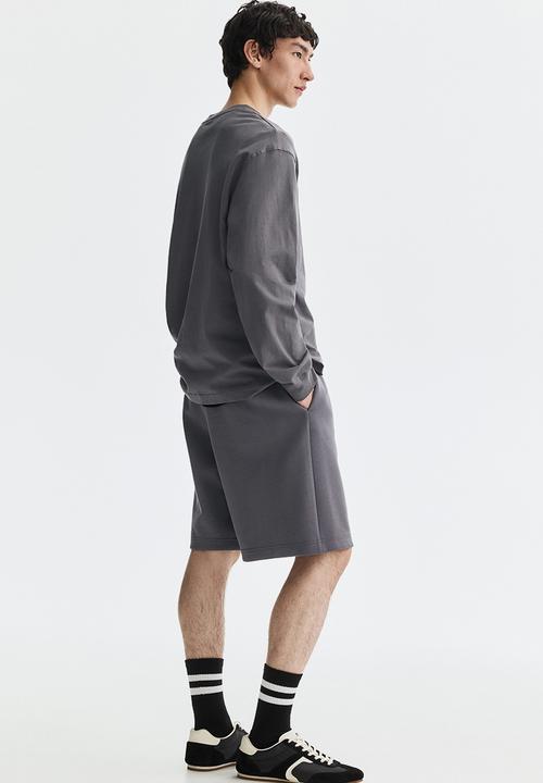 H&M - Relaxed fit interlock shorts - dark grey
