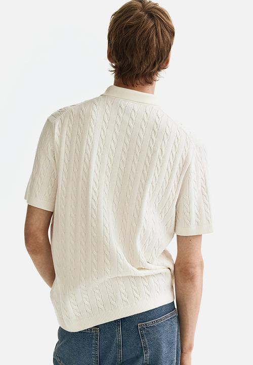 H&M - Regular fit cable-knit shirt - white