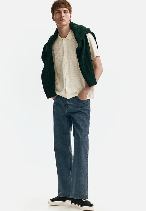 H&M - Regular fit cable-knit shirt - white