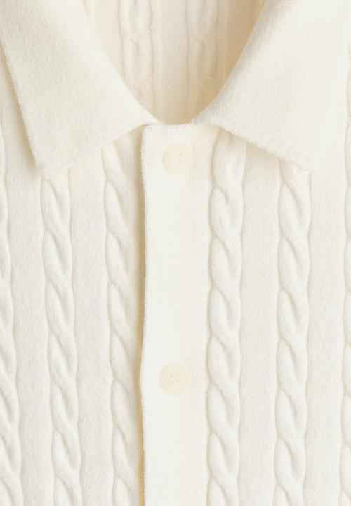 H&M - Regular fit cable-knit shirt - white