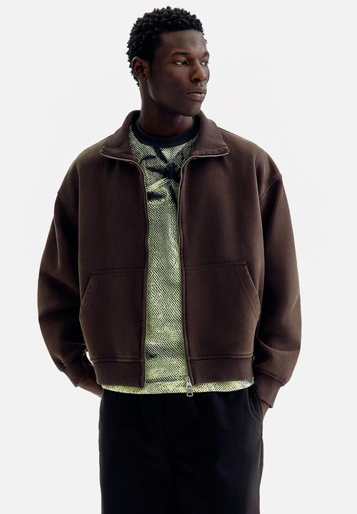 H&M - Relaxed fit boxy-style track jacket - dark brown