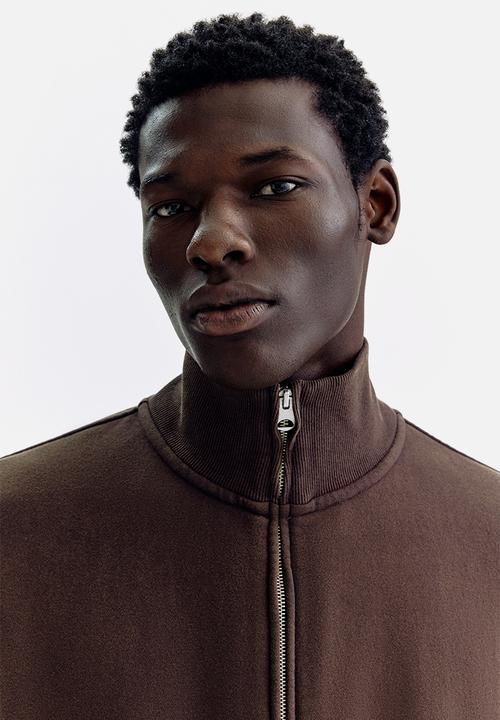 H&M - Relaxed fit boxy-style track jacket - dark brown