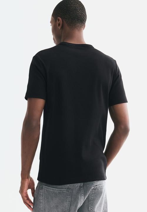 H&M - Slim fit ribbed t-shirt - black