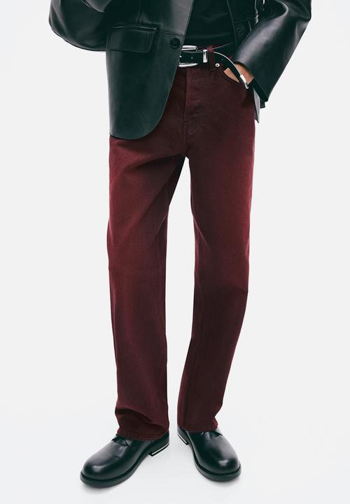 H&M - H&M Atelier:  Straight regular jeans - dark red