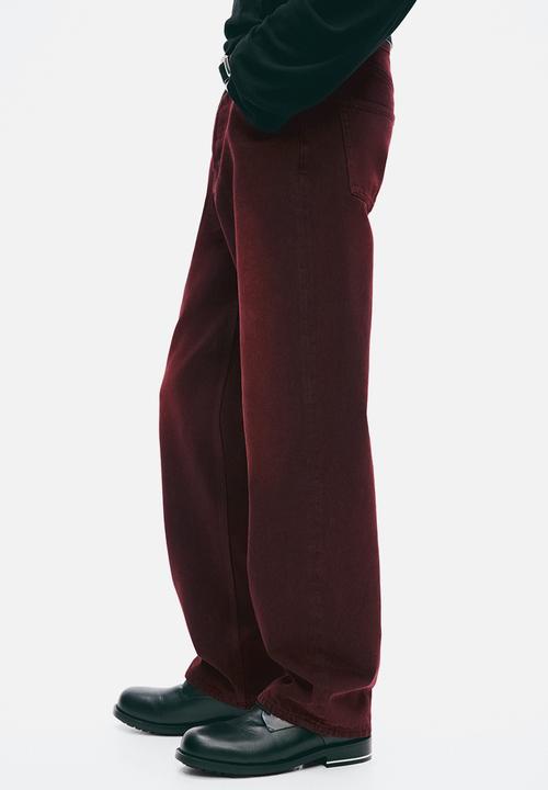 H&M - H&M Atelier:  Straight regular jeans - dark red