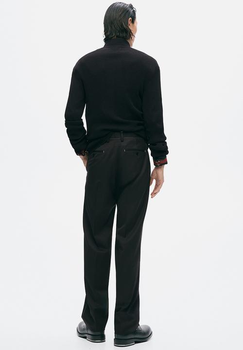 H&M - H&M Atelier:  Regular fit tailored wool-blend trousers - black