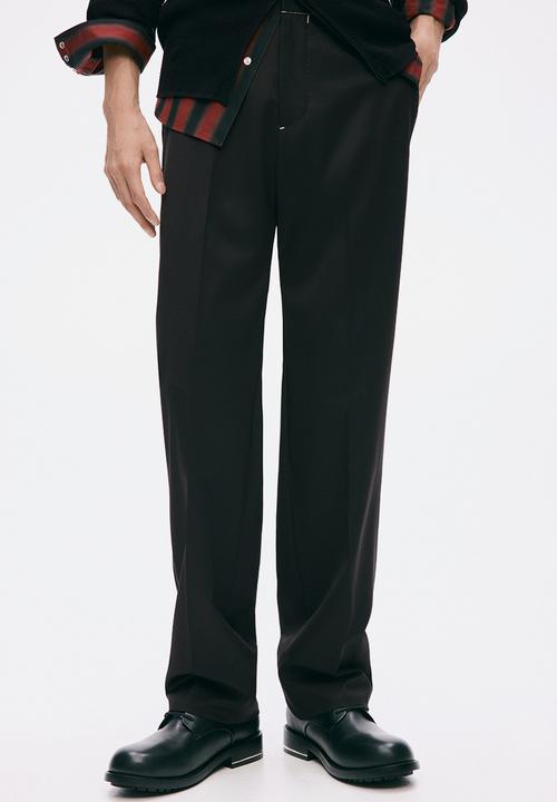 H&M - H&M Atelier:  Regular fit tailored wool-blend trousers - black