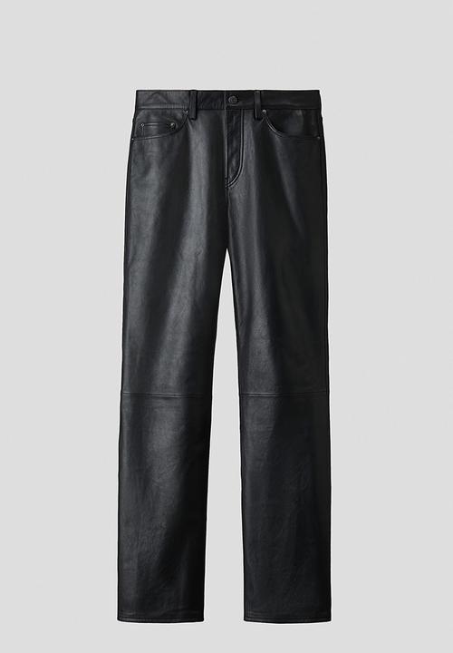H&M - H&M Atelier:  Regular fit leather trousers - black