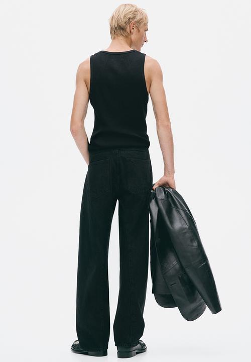 H&M - H&M Atelier:  Slim fit ribbed wool-blend vest top - black