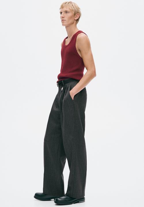 H&M - H&M Atelier:  Slim fit ribbed wool-blend vest top - dark red