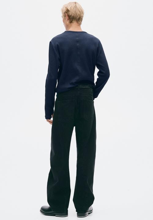 H&M - H&M Atelier:  Slim fit cotton top - dark blue