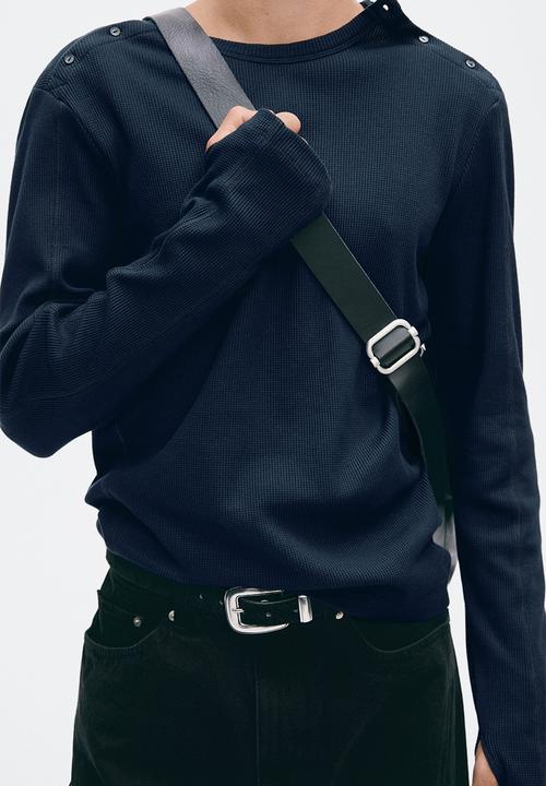H&M - H&M Atelier:  Slim fit cotton top - dark blue