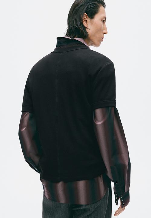 H&M - H&M Atelier:  Slim fit waffled cotton t-shirt - black