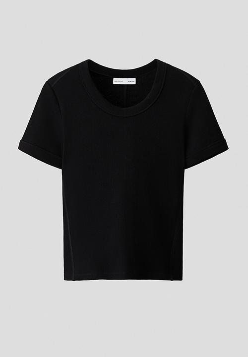 H&M - H&M Atelier:  Slim fit waffled cotton t-shirt - black