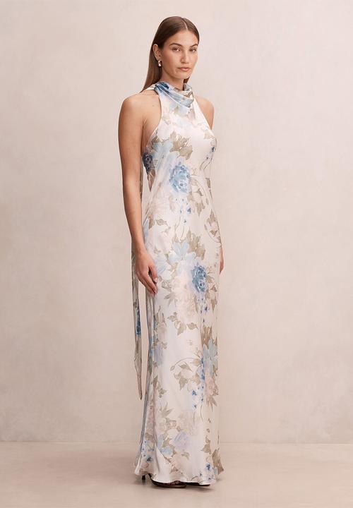 Forever New - Clementine high neck satin maxi dress - light floral