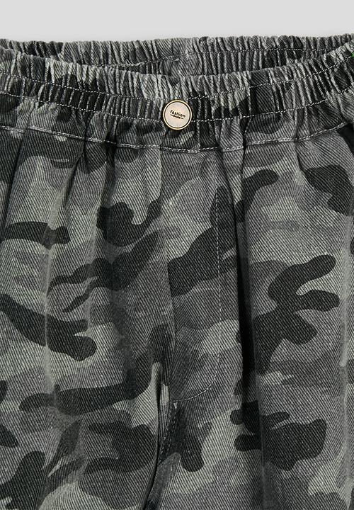 Pop Candy - Camo cargo pants with piping detail - dark grey