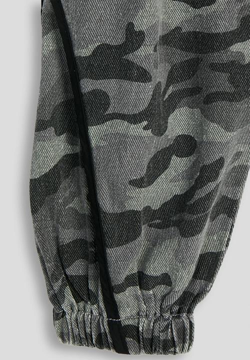 Pop Candy - Camo cargo pants with piping detail - dark grey