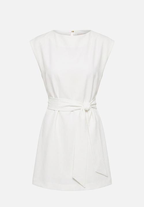 Forever New - Peony tie front mini dress - lily white