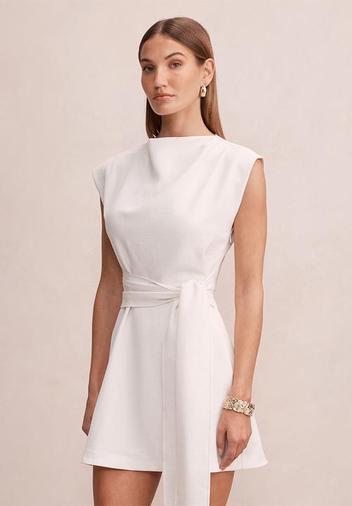 Forever New - Peony tie front mini dress - lily white