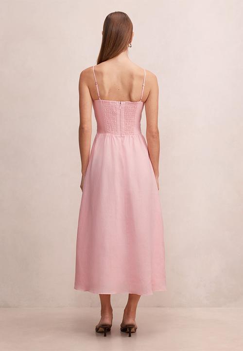 Forever New - Isabella tie front linen midi dress - pretty pink