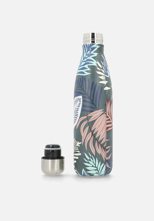 Excellent Houseware - Navy Blue Floral Stainless Steel Vacuum Flask Bottle 500ml
