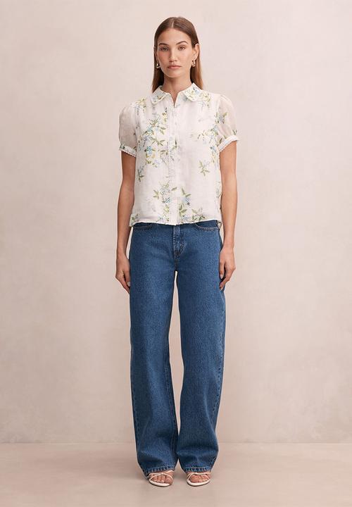 Forever New - Posie lace detail blouse - light glade floral