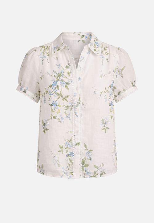 Forever New - Posie lace detail blouse - light glade floral
