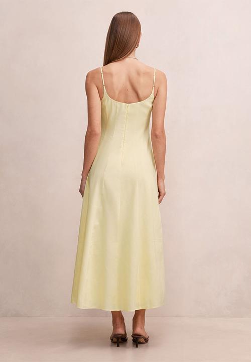 Forever New - Emery panel midi dress in - soft daffodil