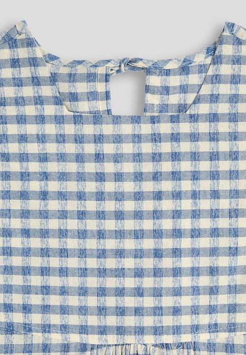 Pop Candy - Check peplum top - blue