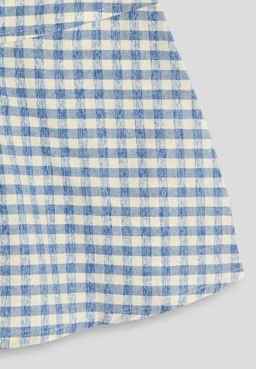 Pop Candy - Check peplum top - blue