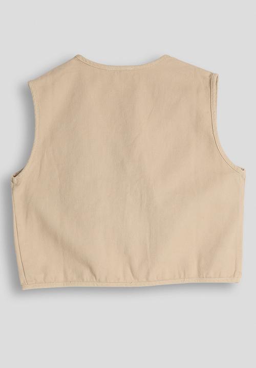 Pop Candy - Cargo-style vest - khaki brown