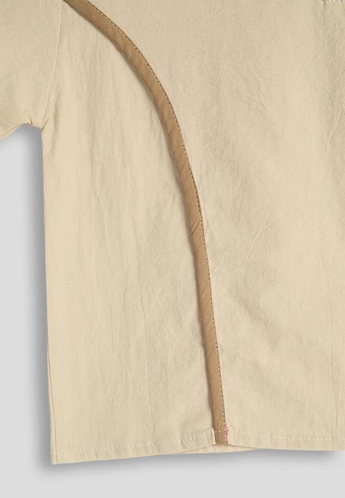 Pop Candy - Side seam binded tee - khaki brown