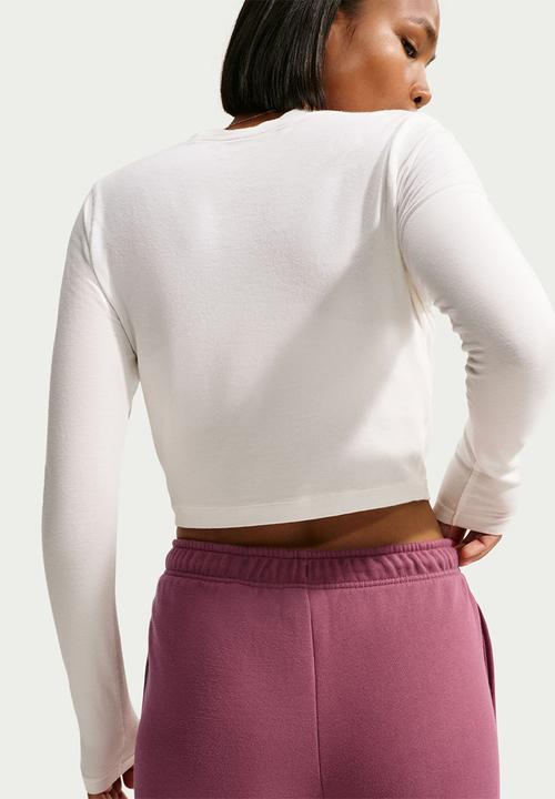 Nike - W Nk Fleece Mid-Rise Wide-Leg Pants - Pinksmoke/Sail