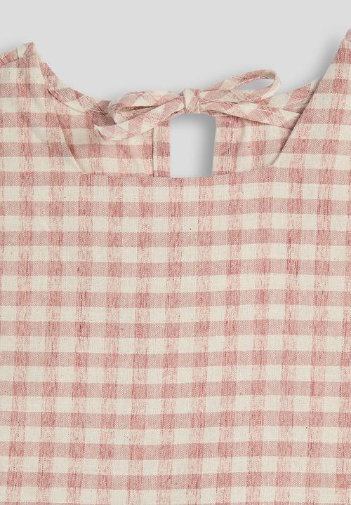 Pop Candy - Check peplum top - mauve