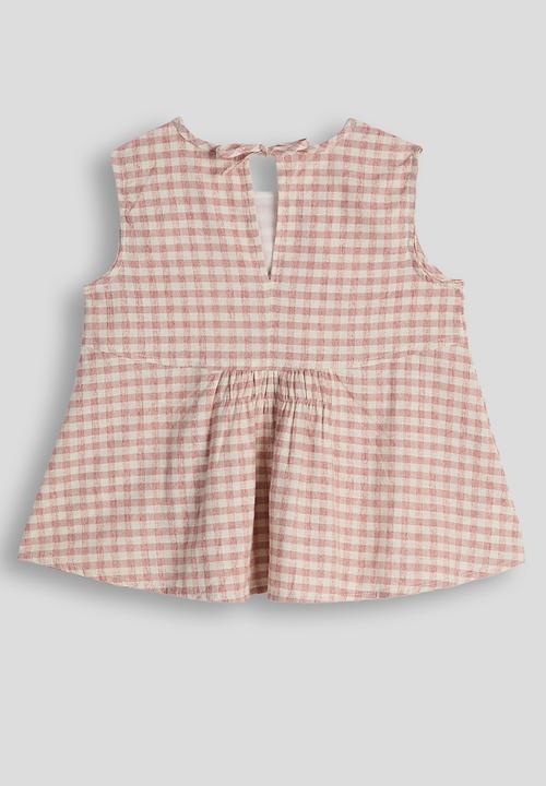 Pop Candy - Check peplum top - mauve