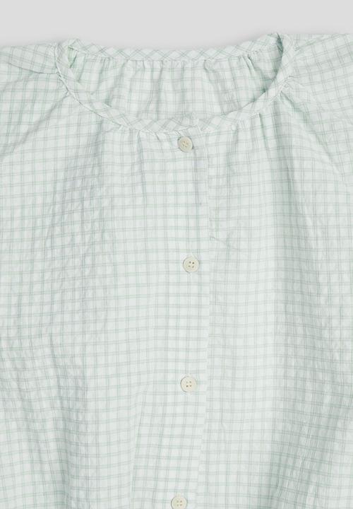 Pop Candy - Check seersucker button down top - it green
