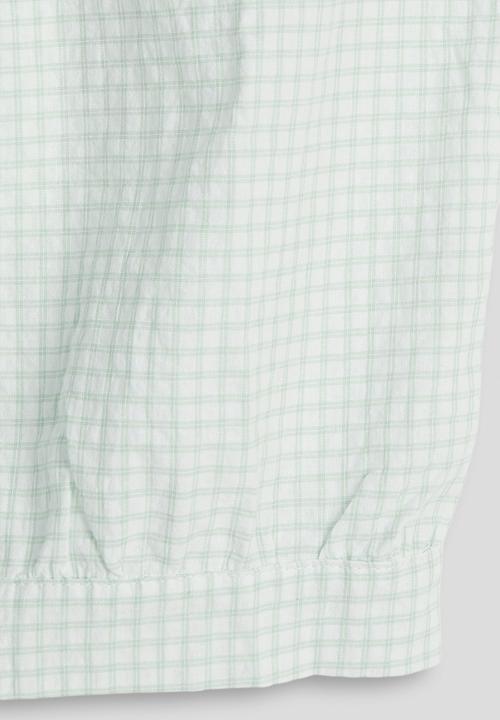 Pop Candy - Check seersucker button down top - it green