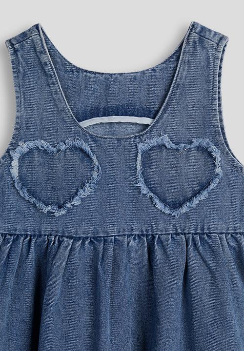 Pop Candy - Frayed heart bodice dress - blue