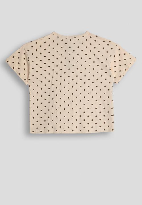 Pop Candy - Polka dot henley tee - seashell